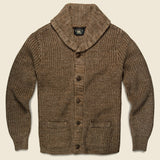 Cotton-Blend Shawl Cardigan - Brown - RRL - STAG Provisions - Tops - Sweater