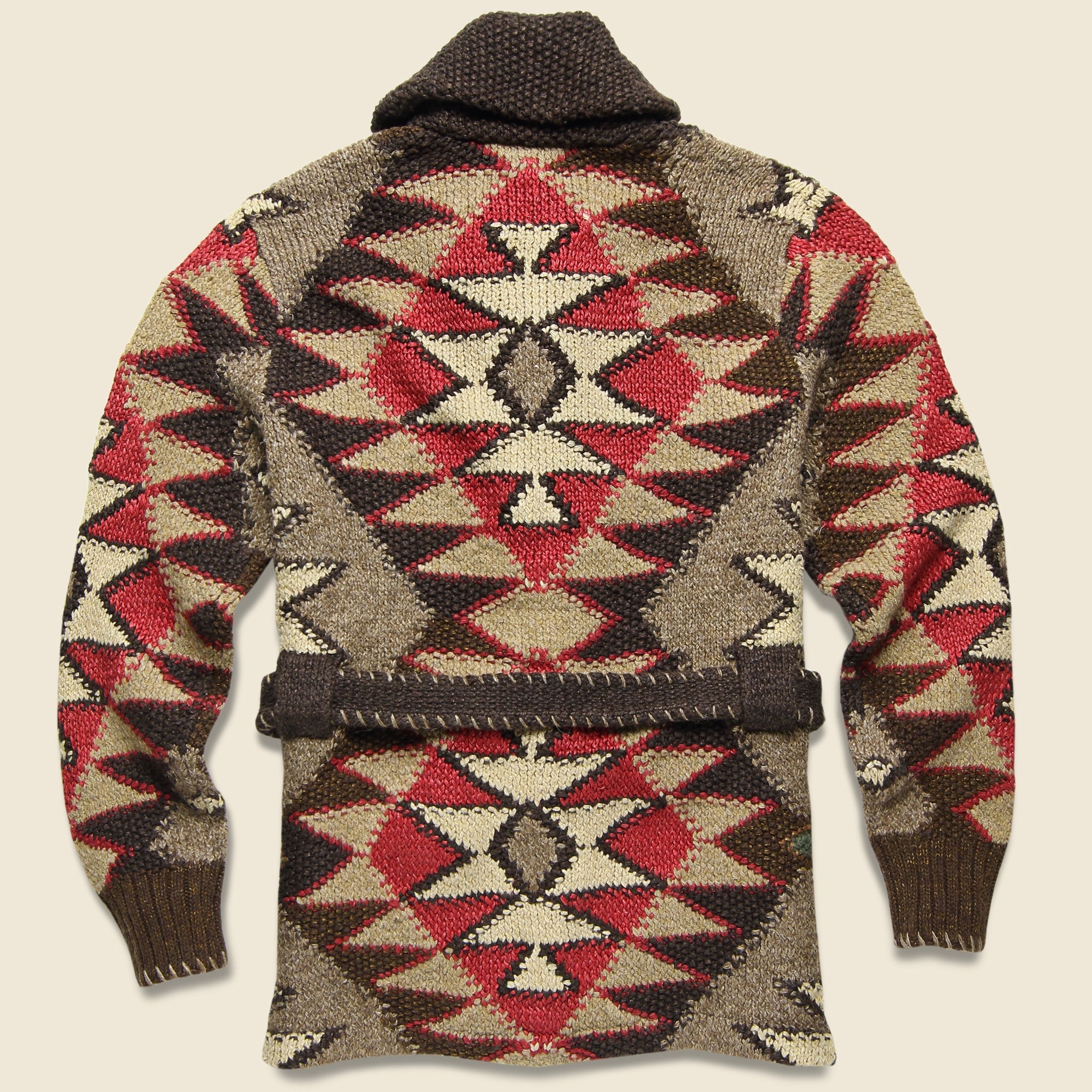 Hand-Knit Ranch Cardigan - Brown - RRL - STAG Provisions - Tops - Sweater