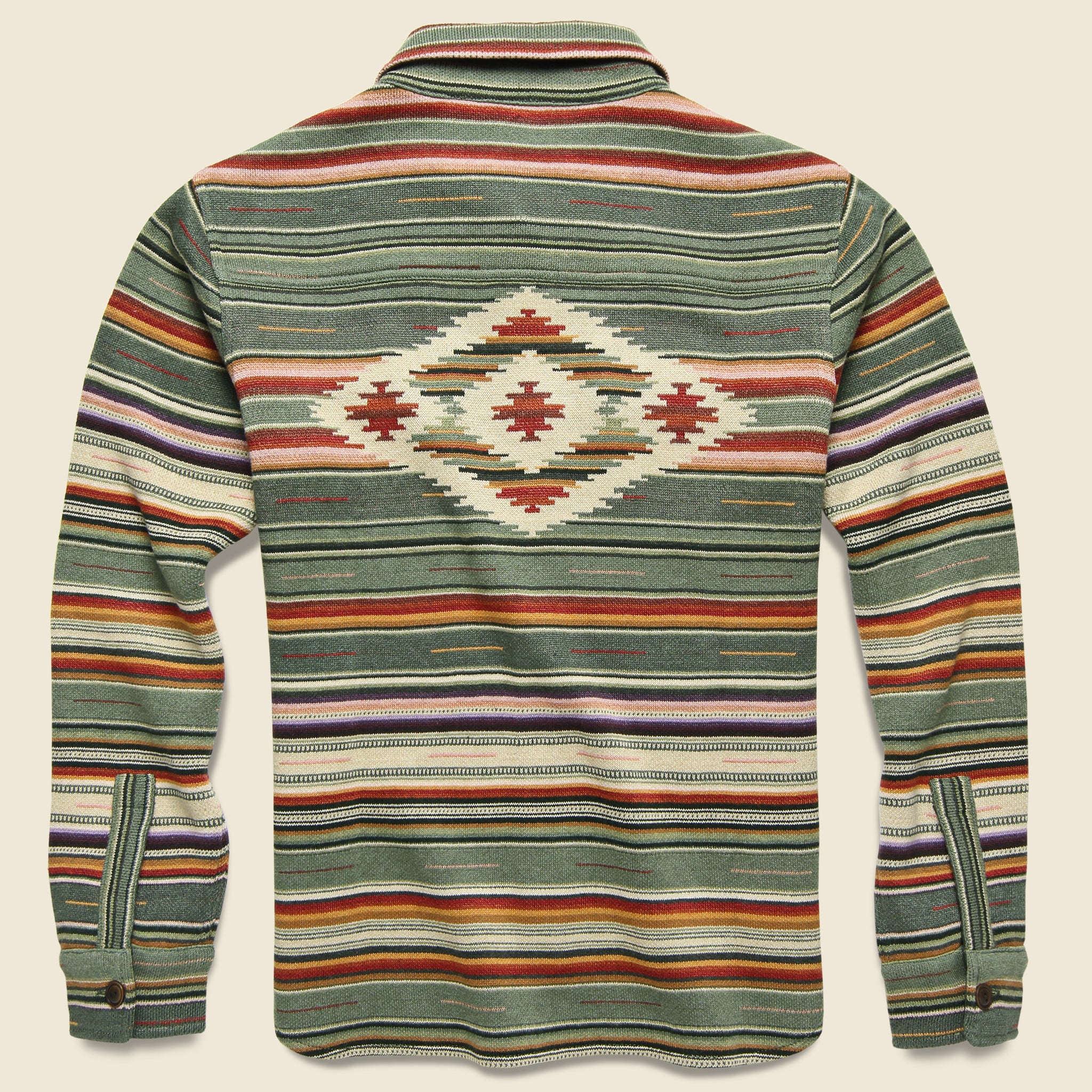 Cotton-Linen Workshirt Sweater - Sage - RRL - STAG Provisions - Tops - L/S Knit