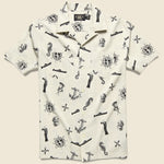 Nautical-Print Camp Shirt - Cream/Black - RRL - STAG Provisions - Tops - S/S Woven - Other Pattern
