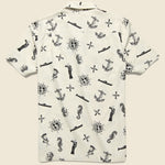 Nautical-Print Camp Shirt - Cream/Black - RRL - STAG Provisions - Tops - S/S Woven - Other Pattern