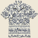 Print Linen Camp Shirt - Cream/Blue - RRL - STAG Provisions - Tops - S/S Woven - Other Pattern