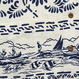 Print Linen Camp Shirt - Cream/Blue - RRL - STAG Provisions - Tops - S/S Woven - Other Pattern