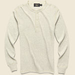 Waffle-Knit Henley - Oat Heather - RRL - STAG Provisions - Tops - L/S Knit