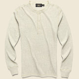 Waffle-Knit Henley - Oat Heather - RRL - STAG Provisions - Tops - L/S Knit