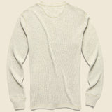 Waffle-Knit Henley - Oat Heather - RRL - STAG Provisions - Tops - L/S Knit