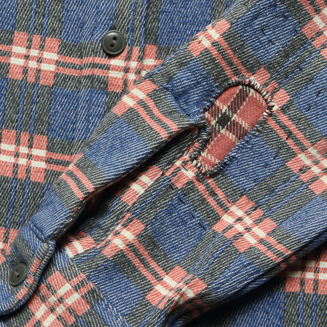 Repaired Jacquard Workshirt - Blue/Red - RRL - STAG Provisions - Tops - L/S Woven - Overshirt