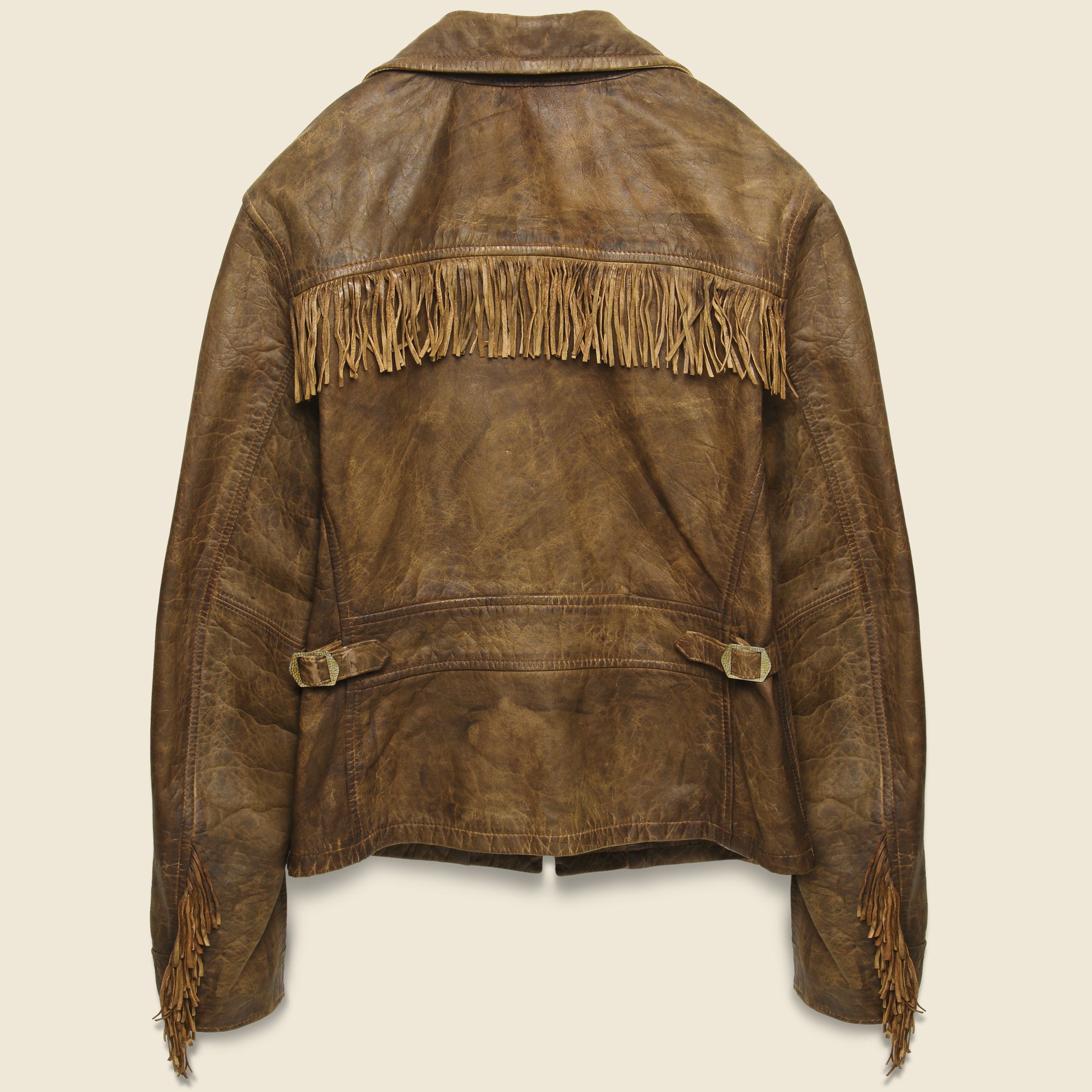 
                          Fringe Leather Cowhide Jacket - Medium Brown - RRL - STAG Provisions - W - Outerwear - Coat/Jacket
                        