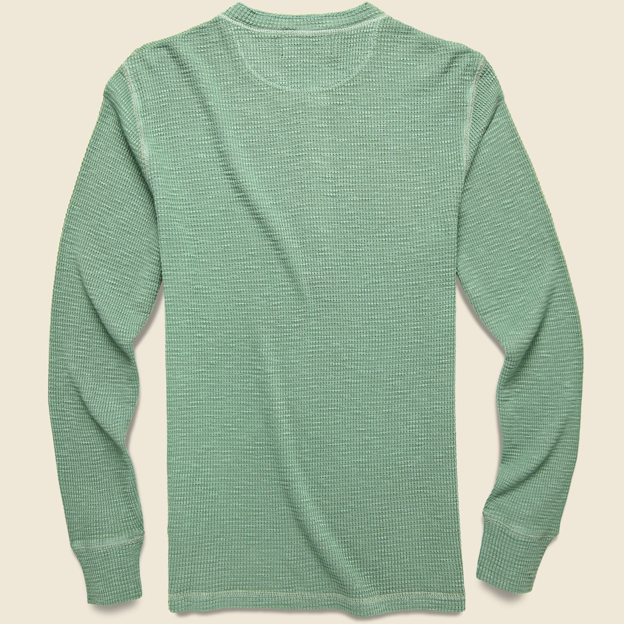 
                          Waffle-Knit Henley - Spring Green - RRL - STAG Provisions - Tops - L/S Knit
                        