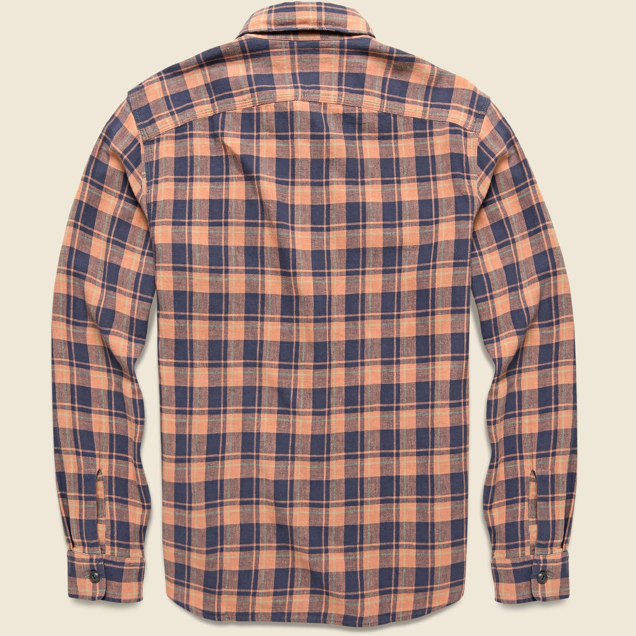 
                          Sunfaded Plaid Matlock Workshirt - Coral Indigo - RRL - STAG Provisions - Tops - L/S Woven - Other Pattern
                        