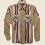Indigo Jacquard Workshirt - Brown - RRL - STAG Provisions - Tops - L/S Woven - Overshirt