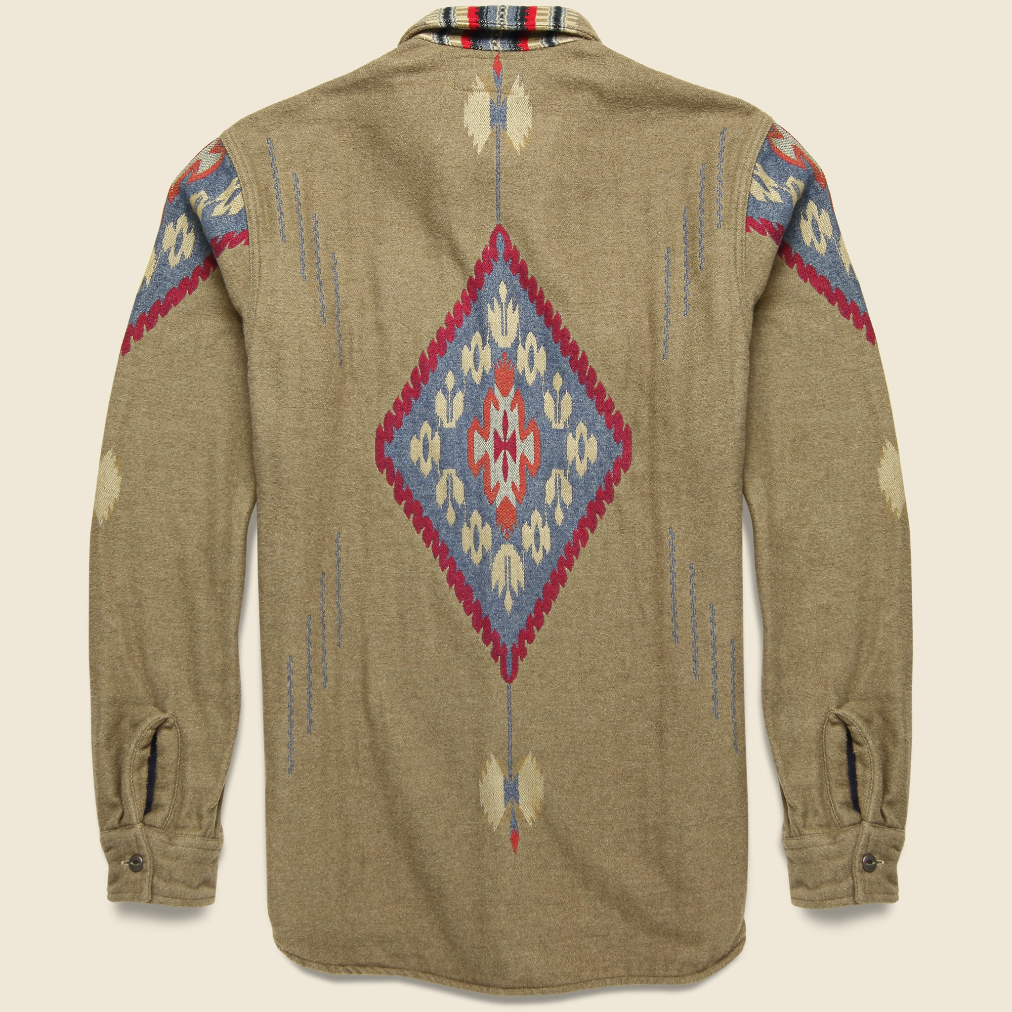 Indigo Jacquard Workshirt - Brown - RRL - STAG Provisions - Tops - L/S Woven - Overshirt