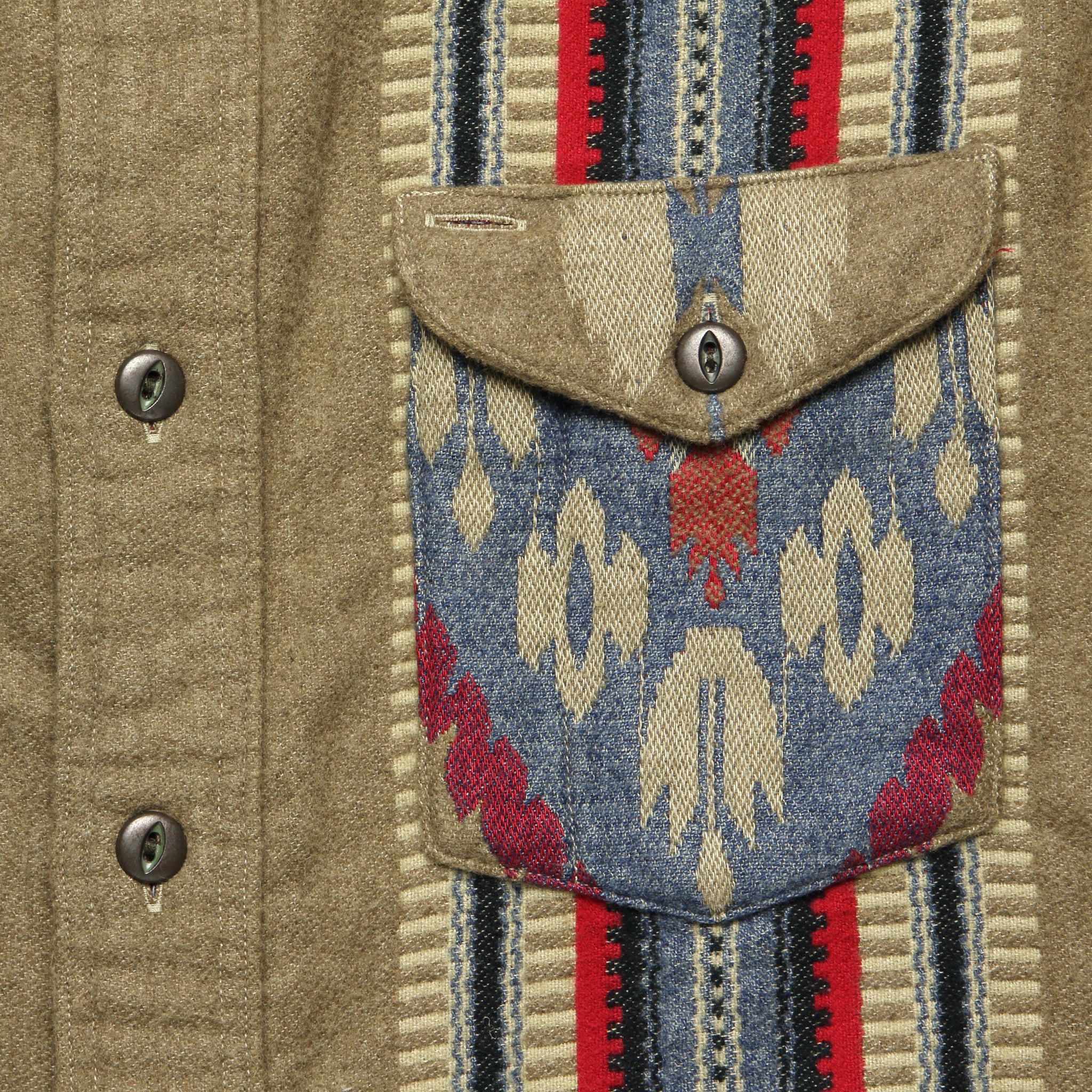 Indigo Jacquard Workshirt - Brown - RRL - STAG Provisions - Tops - L/S Woven - Overshirt
