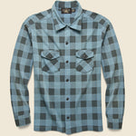 Plaid-Print Jersey Workshirt - Blue/Black - RRL - STAG Provisions - Tops - L/S Woven - Plaid