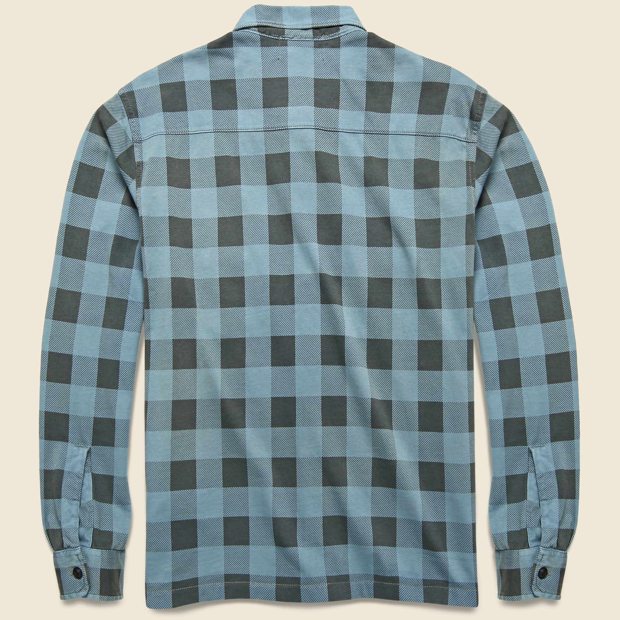 
                          Plaid-Print Jersey Workshirt - Blue/Black - RRL - STAG Provisions - Tops - L/S Woven - Plaid
                        