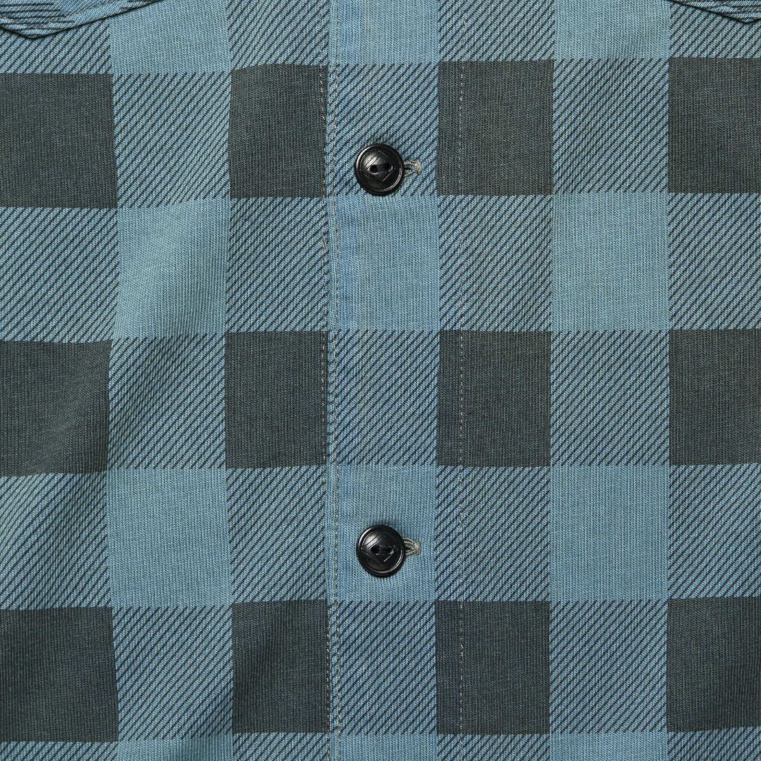 Plaid-Print Jersey Workshirt - Blue/Black