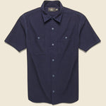 Indigo Seersucker Camp Shirt - Dark Indigo - RRL - STAG Provisions - Tops - S/S Woven - Other Pattern