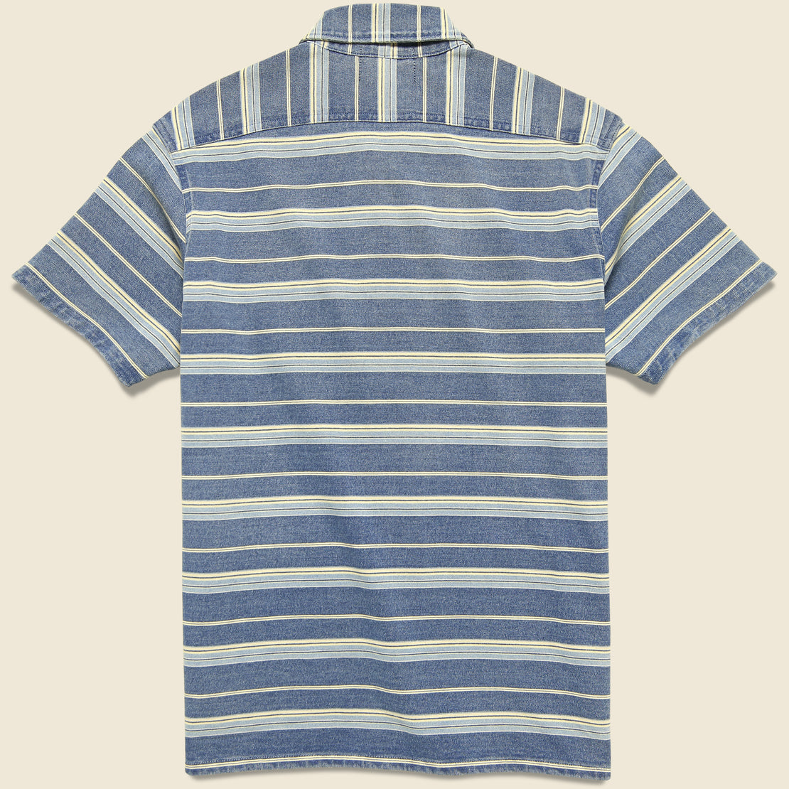 Striped Guayabera Camp Shirt - Indigo Stripe - RRL - STAG Provisions - Tops - S/S Woven - Stripe