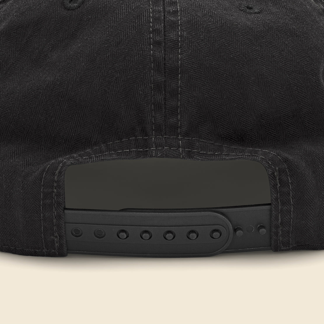 Garment-Dyed Twill Ball Cap - Black