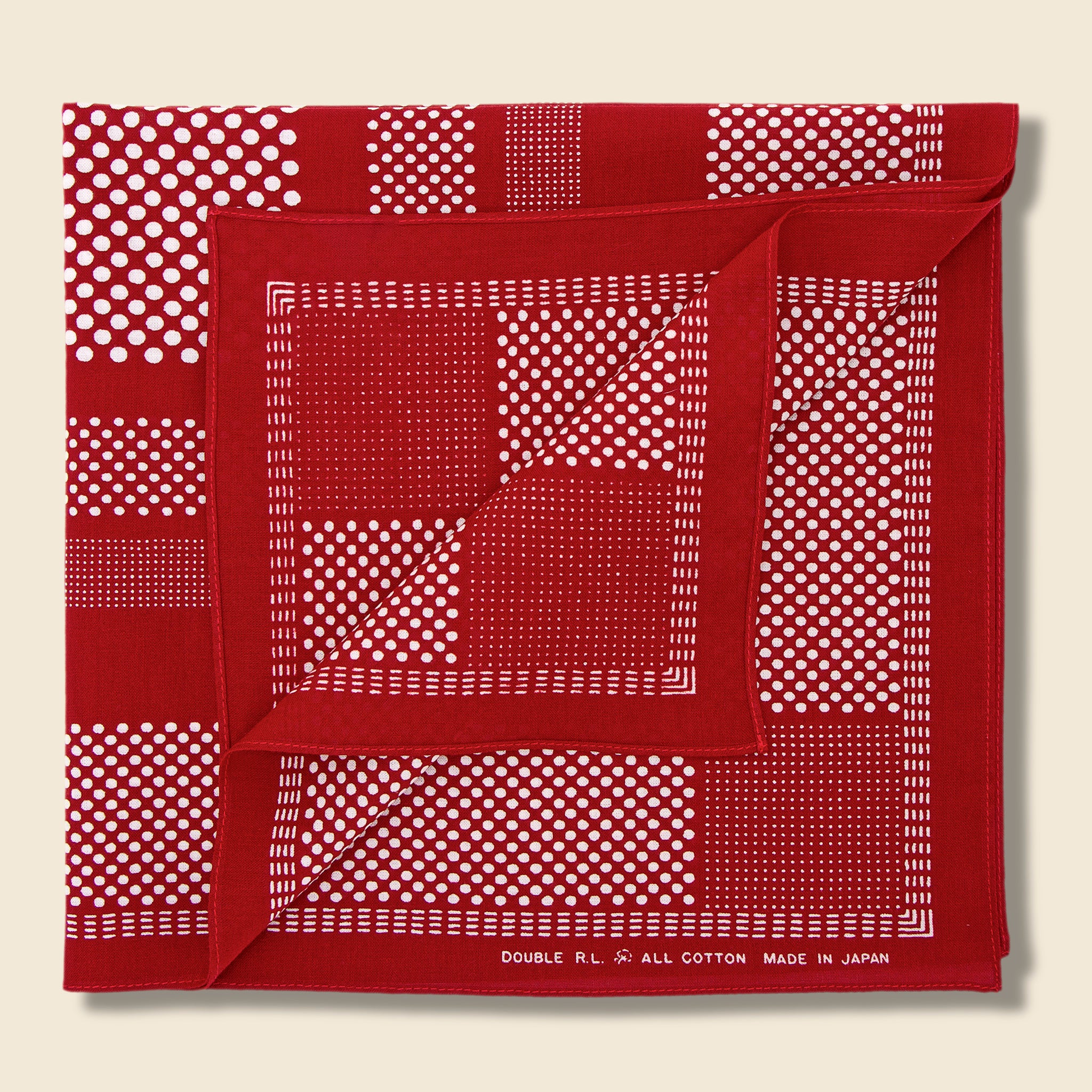 Norton Bandana - Turkey Red/Cream - RRL - STAG Provisions - Accessories - Bandanas