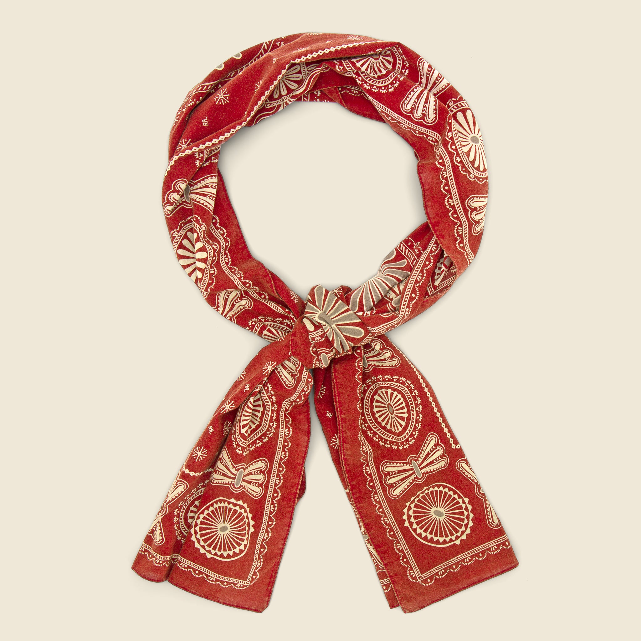 Concha Bandana - Faded Red/Cream/Teal - RRL - STAG Provisions - Accessories - Bandanas