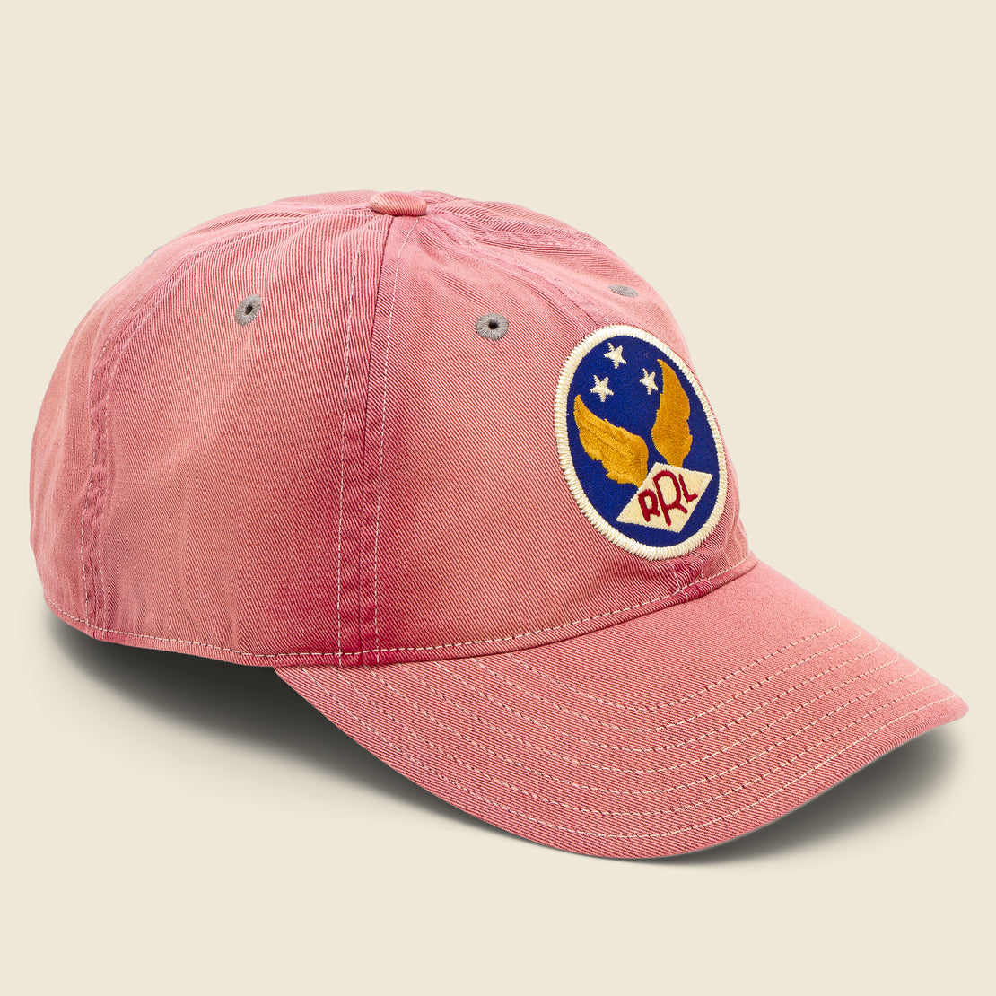 RRL Garment-Dyed Twill Ball Cap - Faded Red
