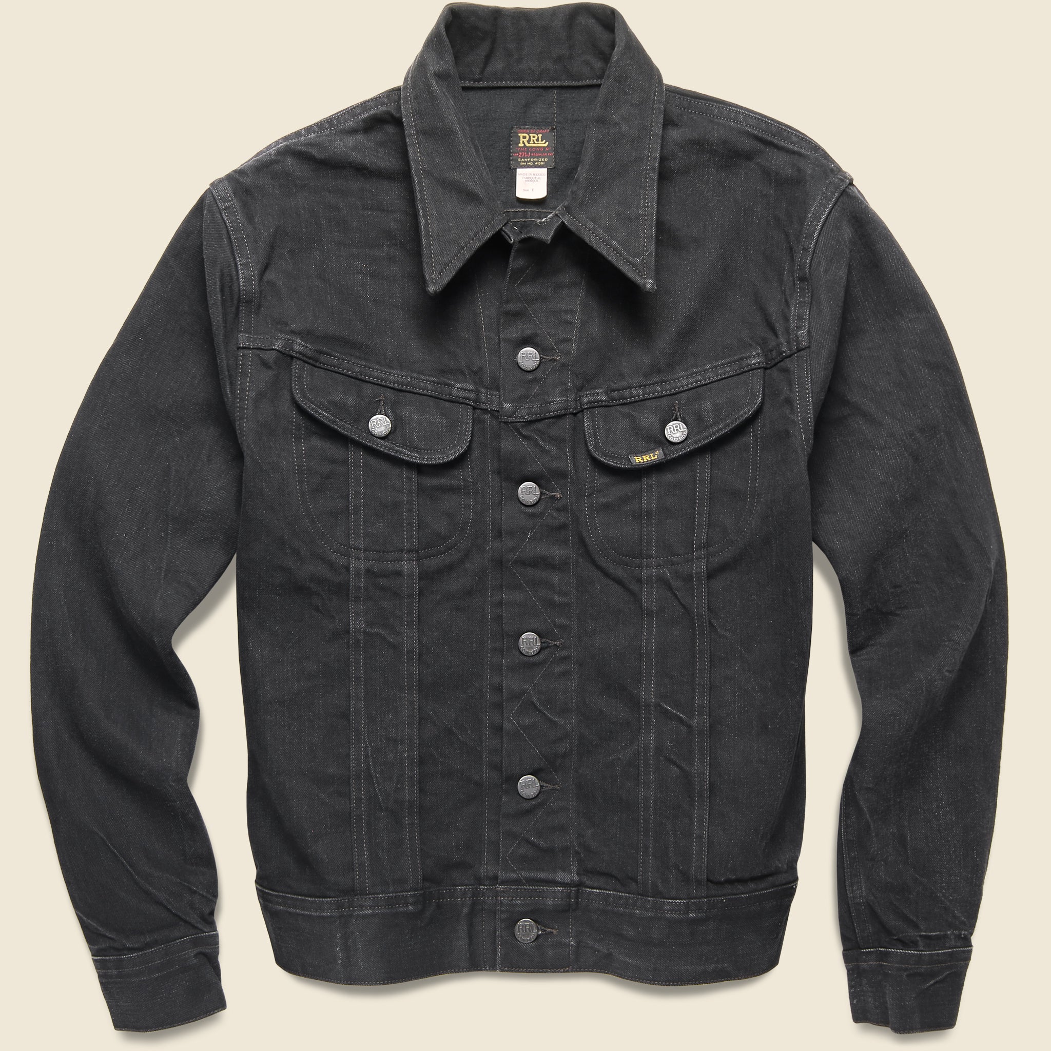 Lot 271 Trucker Jacket - Worn In Black