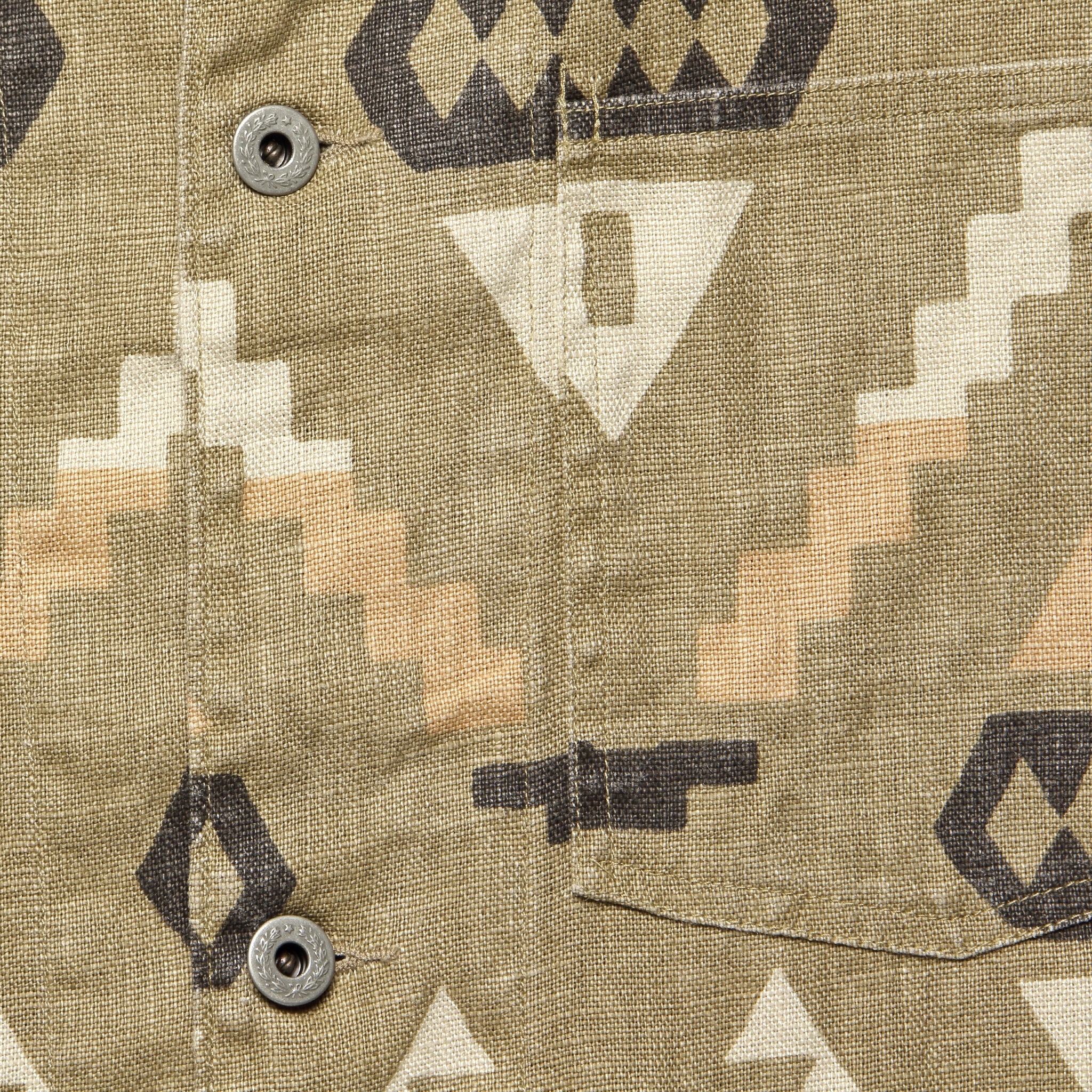 Oakham Printed Linen Jacket - Stone/Green/Burnt Sienna - RRL - STAG Provisions - Outerwear - Coat / Jacket