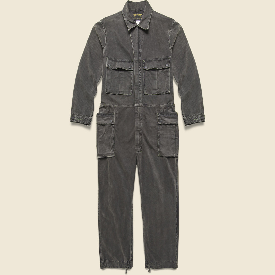 Richardson Cotton Herringbone Coverall - Faded Black