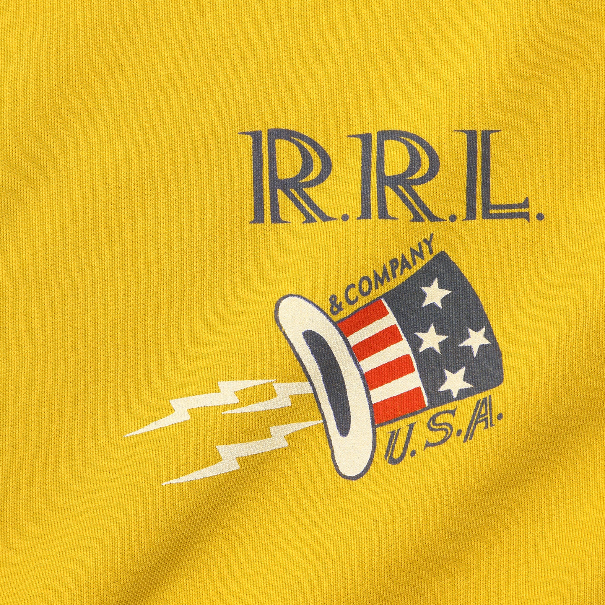 French Terry Graphic Sweatshirt - Gold - RRL - STAG Provisions - Tops - Fleece / Sweatshirt
