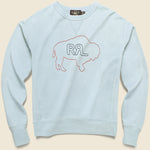 French Terry Graphic Sweatshirt - Blue - RRL - STAG Provisions - Tops - Fleece / Sweatshirt