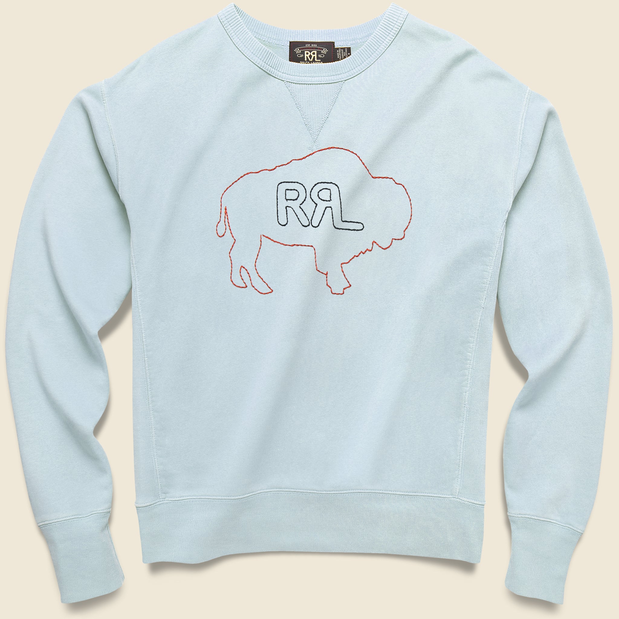French Terry Graphic Sweatshirt - Blue - RRL - STAG Provisions - Tops - Fleece / Sweatshirt