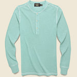 Waffle-Knit Henley - Turquoise - RRL - STAG Provisions - Tops - L/S Knit