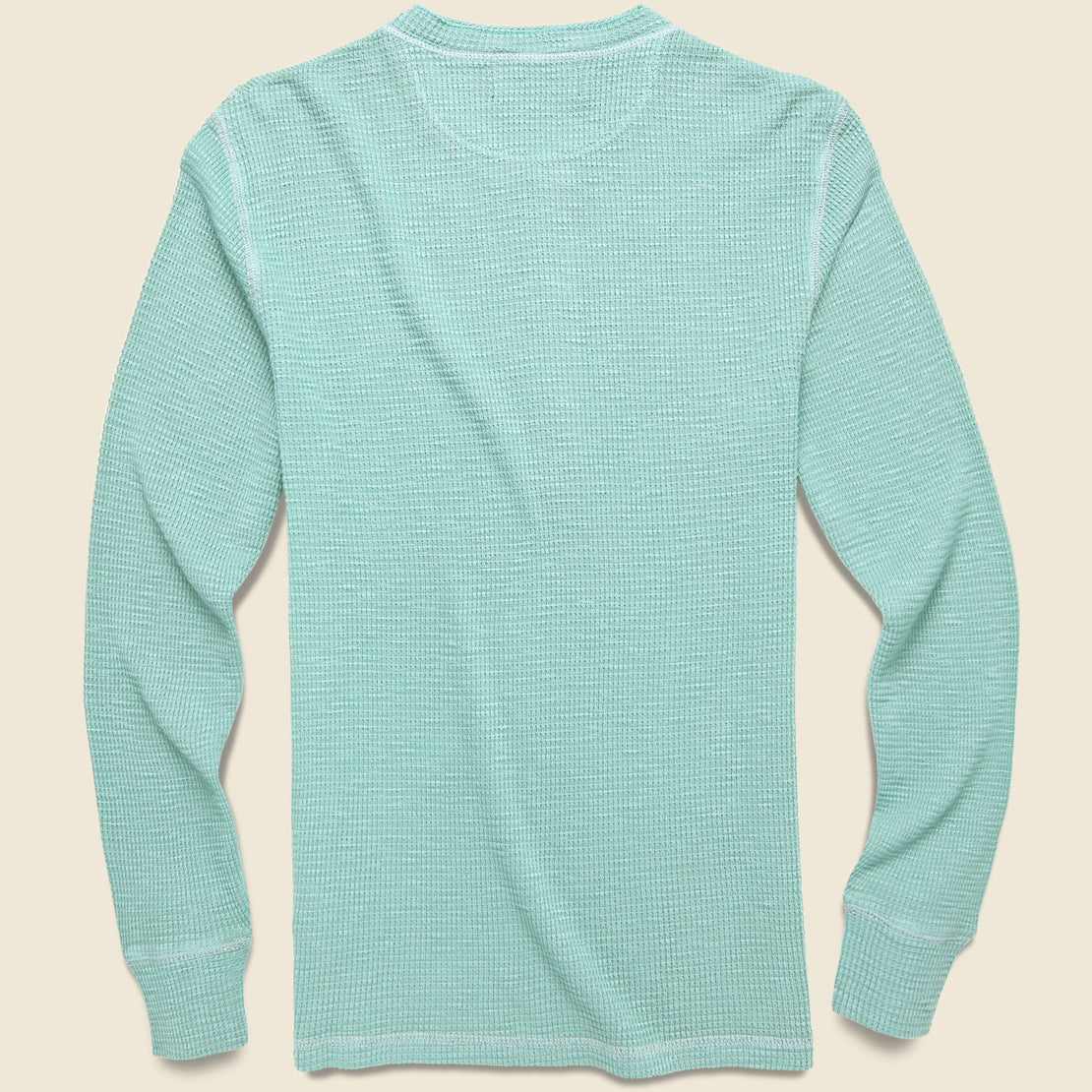 Waffle-Knit Henley - Turquoise - RRL - STAG Provisions - Tops - L/S Knit