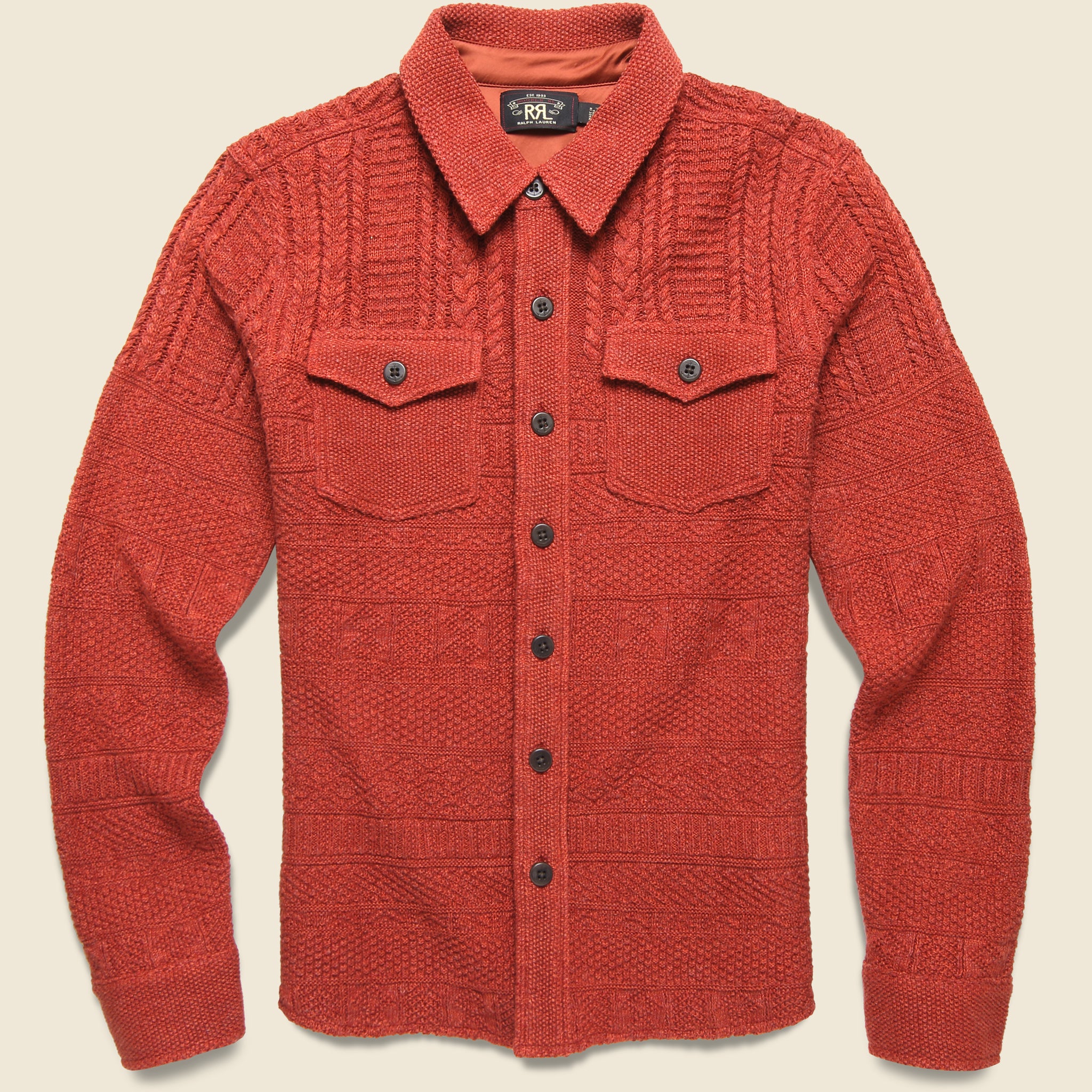 CPO Guernsey Stitch Workshirt - Faded Red Heather - RRL - STAG Provisions - Tops - L/S Woven - Overshirt