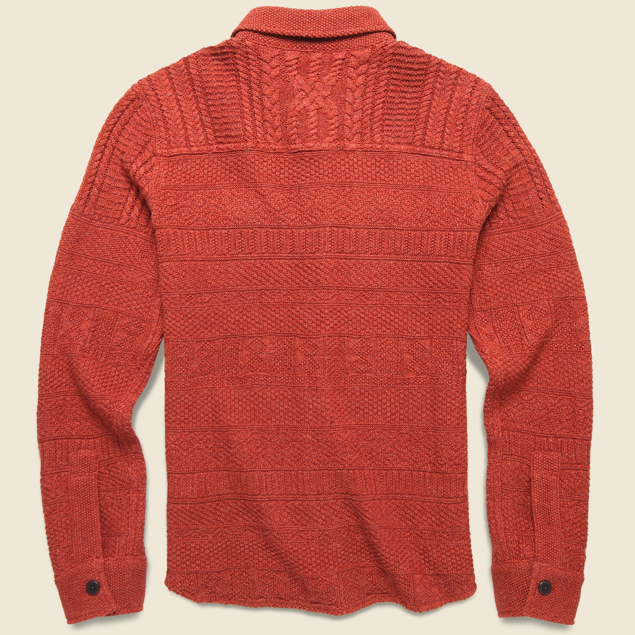 CPO Guernsey Stitch Workshirt - Faded Red Heather - RRL - STAG Provisions - Tops - L/S Woven - Overshirt