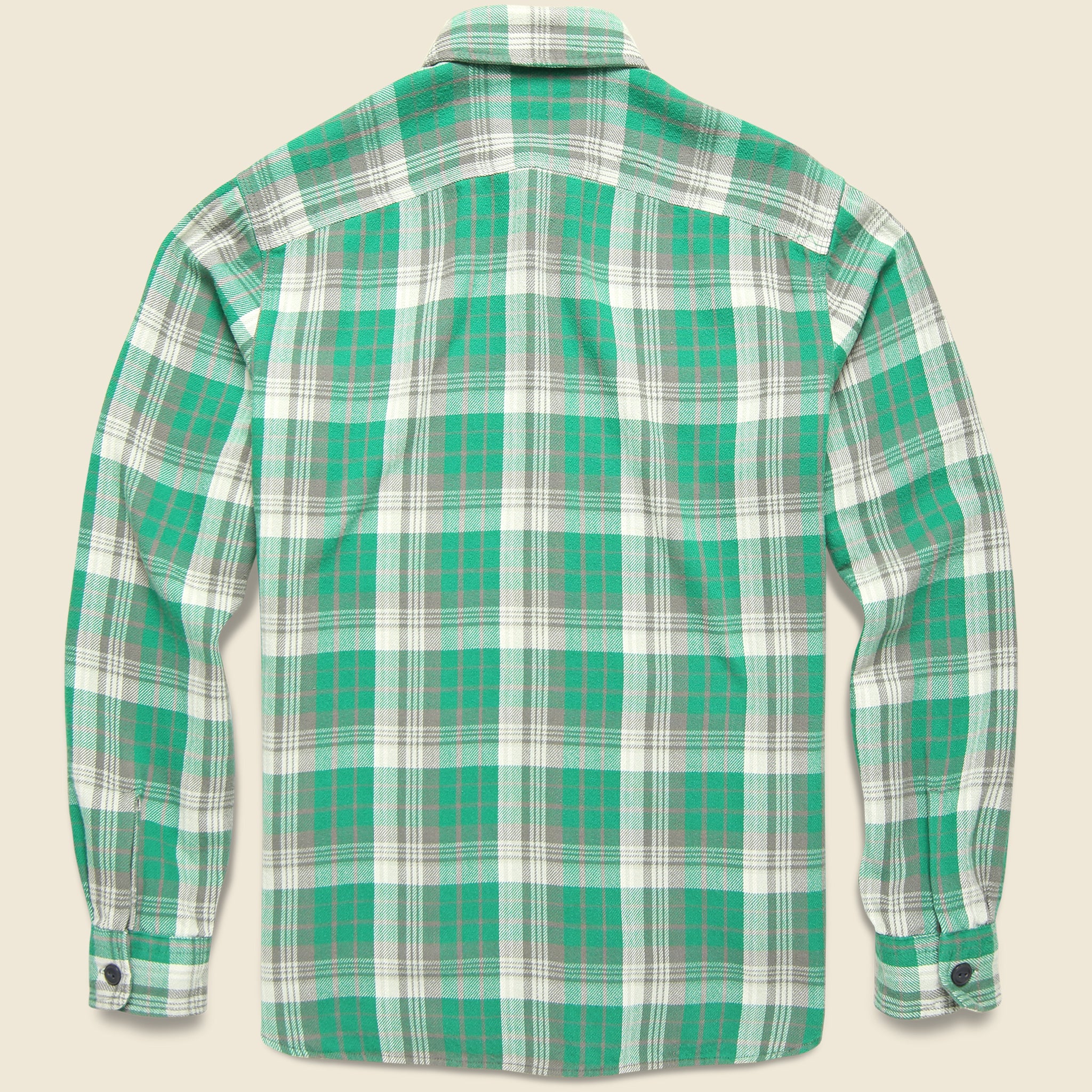 
                          Plaid Twill Matlock Workshirt - Green/Grey - RRL - STAG Provisions - Tops - L/S Woven - Plaid
                        