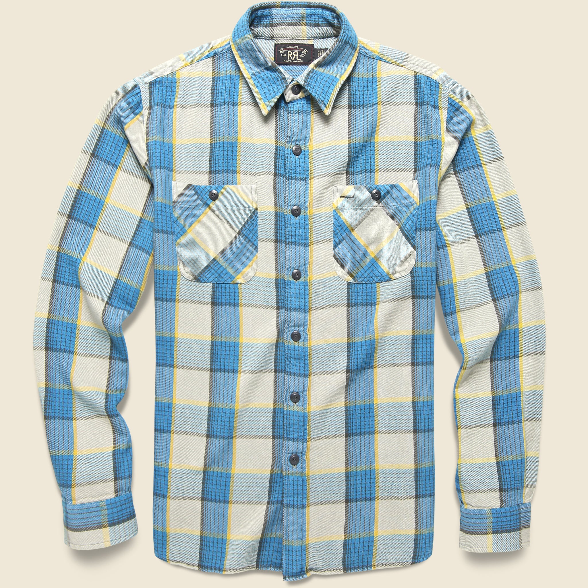 Plaid Twill Cody Workshirt - Blue/Grey - RRL - STAG Provisions - Tops - L/S Woven - Plaid