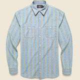 Reliance Workshirt - Indigo/Red - RRL - STAG Provisions - Tops - L/S Woven - Stripe