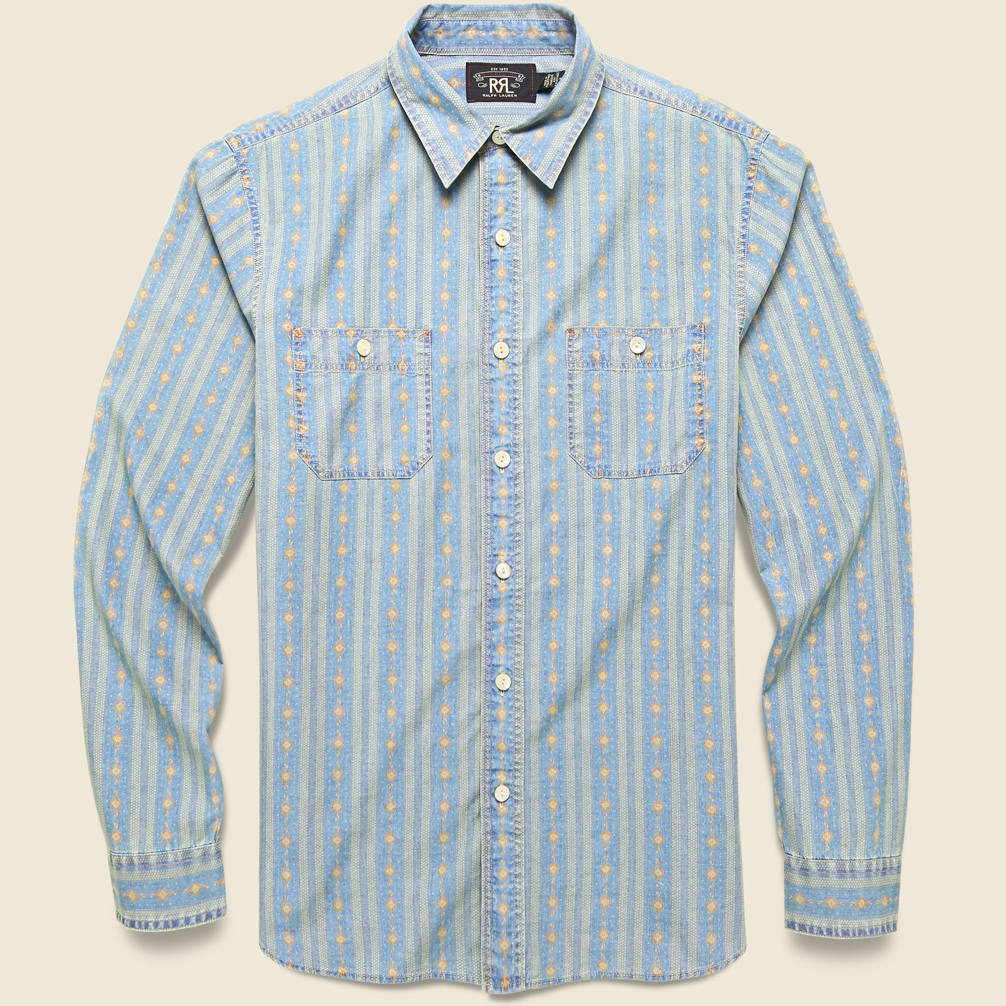 Reliance Workshirt - Indigo/Red - RRL - STAG Provisions - Tops - L/S Woven - Stripe