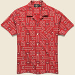Bandana Print Knit Camp Shirt - Red/Multi - RRL - STAG Provisions - Tops - S/S Woven - Other Pattern