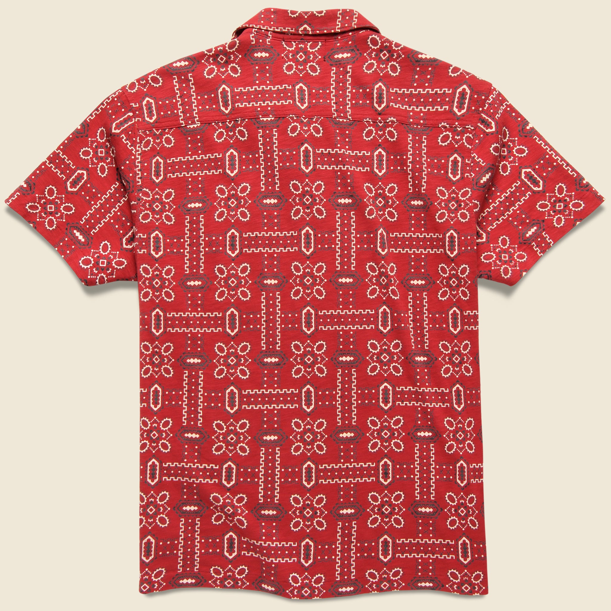 
                          Bandana Print Knit Camp Shirt - Red/Multi - RRL - STAG Provisions - Tops - S/S Woven - Other Pattern
                        