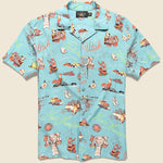 Western-Print Camp Shirt - Teal/Rust - RRL - STAG Provisions - Tops - S/S Woven - Other Pattern