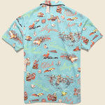 Western-Print Camp Shirt - Teal/Rust - RRL - STAG Provisions - Tops - S/S Woven - Other Pattern