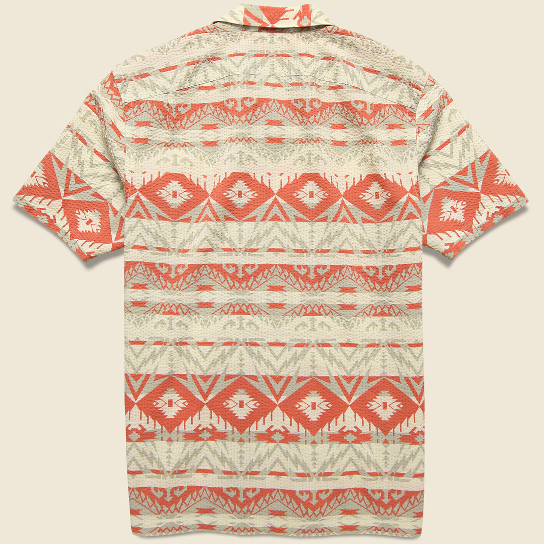 Trade Blanket Seersucker Camp Shirt - Cream/Coral - RRL - STAG Provisions - Tops - S/S Woven - Seersucker