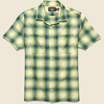 Dobby Plaid Camp Shirt - Green/Blue - RRL - STAG Provisions - Tops - S/S Woven - Plaid