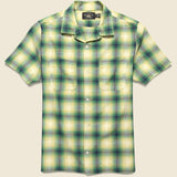 Dobby Plaid Camp Shirt - Green/Blue - RRL - STAG Provisions - Tops - S/S Woven - Plaid