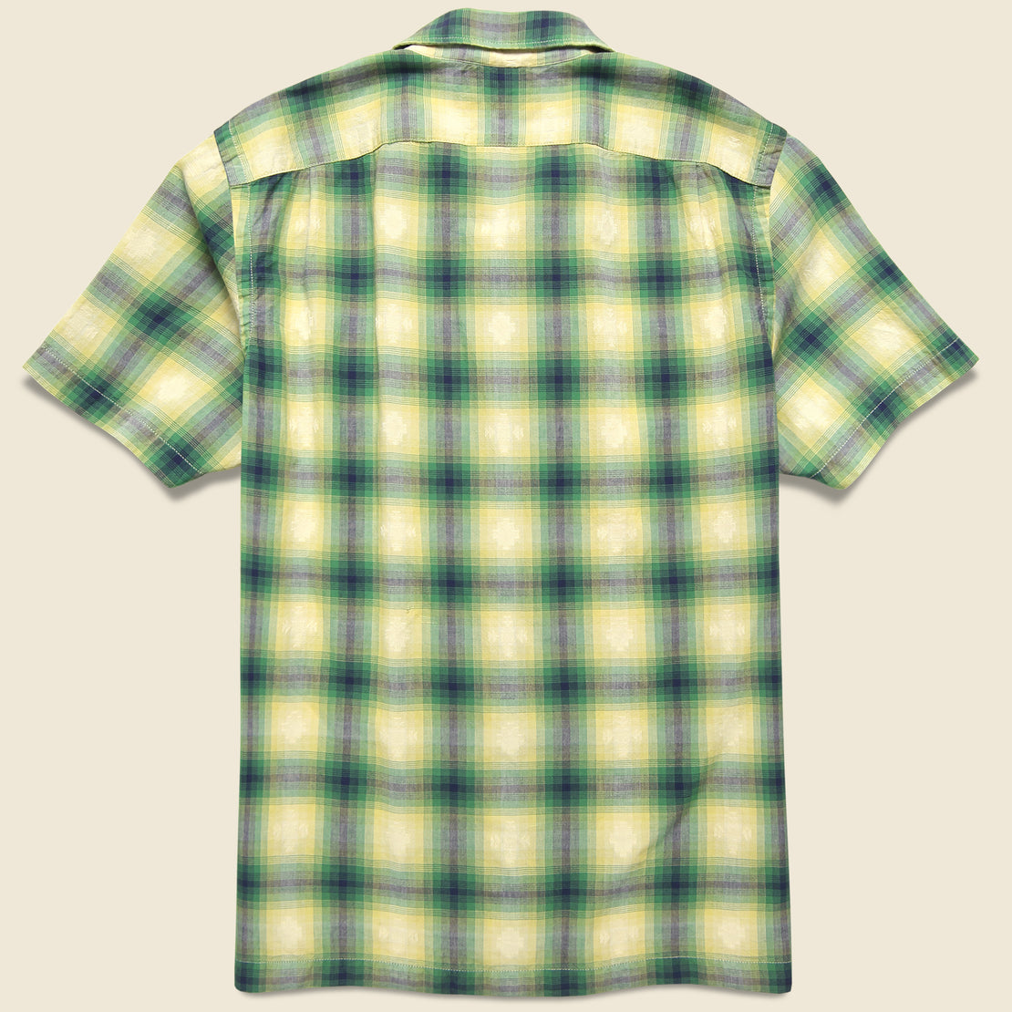 Dobby Plaid Camp Shirt - Green/Blue - RRL - STAG Provisions - Tops - S/S Woven - Plaid