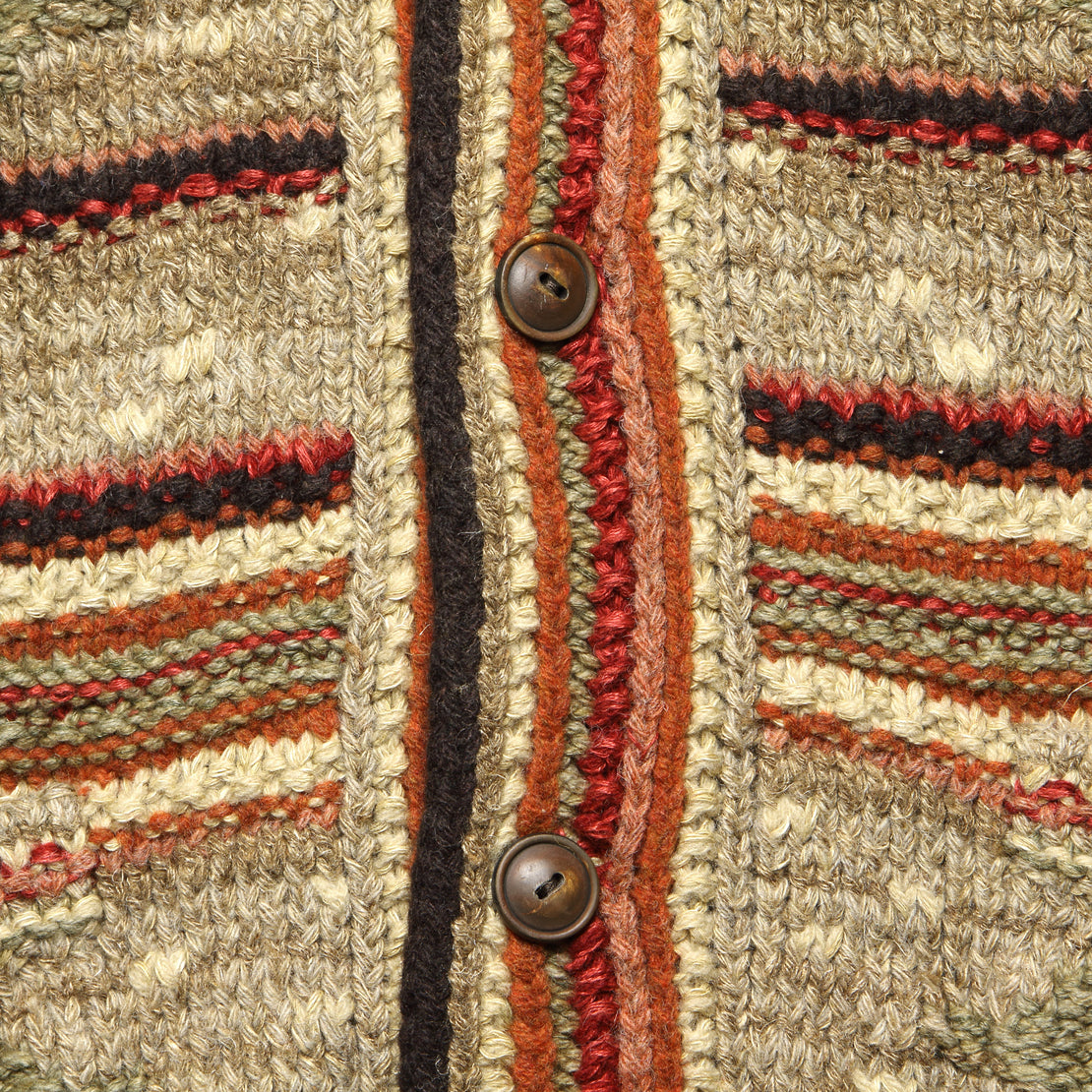 Hand-Knit Linen-Blend Cardigan - Tan Multi - RRL - STAG Provisions - Tops - Sweater