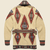 Linen-Blend Belted Cardigan - Tan/Brown/Red Mutli - RRL - STAG Provisions - Tops - Sweater